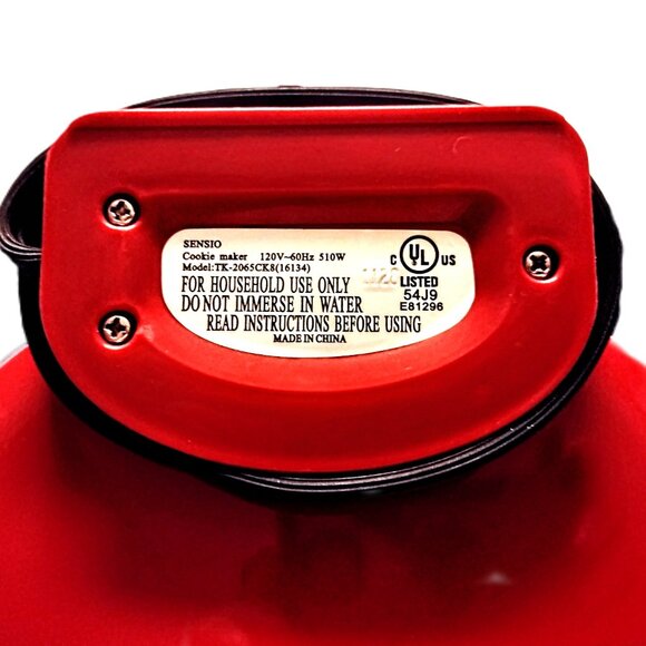 Cookie / Pancake Maker ~ Red-Non-Stick Electric Baker by SENSIO ~ Unused w/o Box - Picture 9 of 12